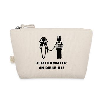 Jetzt Kommt Er An Die Leine! (Braut / JGA) - Bio-Täschchen - Natur - Vorne