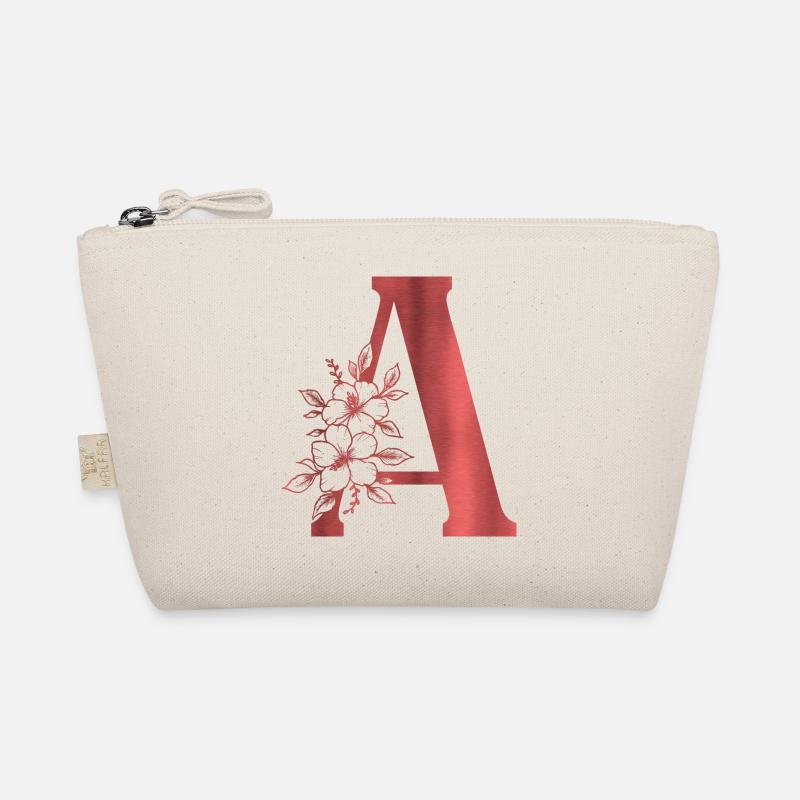 A Monogramm Buchstabe - Bio-Täschchen - Natur