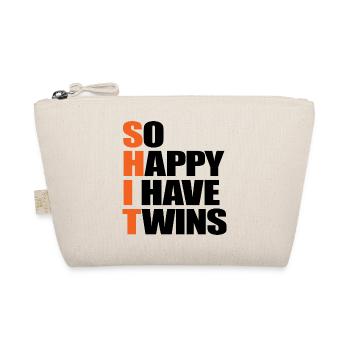 So Happy I Have Twins Funny Pregnancy Maternity - Organic Pouch - nature - Front
