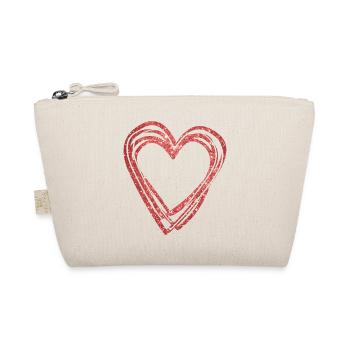 Valentinstag Geschenk Niedliche Glitzer Herz Gliederung - Bio-Täschchen - Natur - Vorne