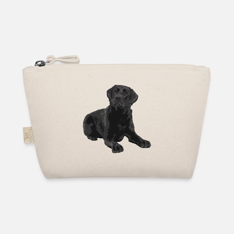 Schwarzer Labrador - Bio-Täschchen - Natur