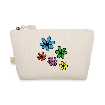 Bunte Blumen und Schmetterling - Bio-Täschchen - Natur - Vorne