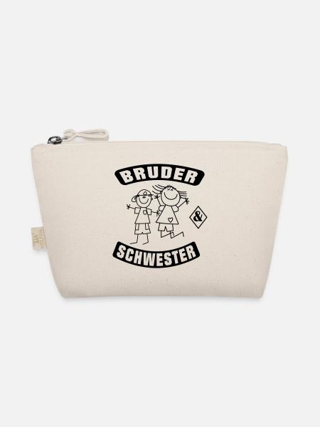 Bruder und Schwester - Bio-Täschchen - Natur - Vorne