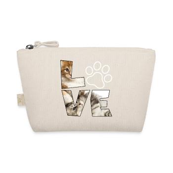Niedliche Katzenliebe Illustration - Bio-Täschchen - Natur - Vorne