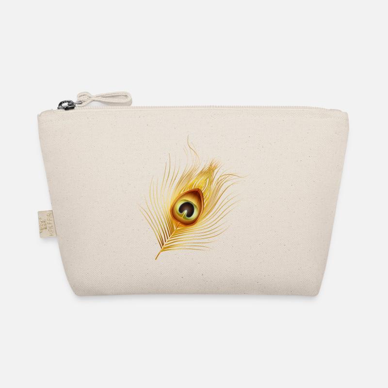 plume de paon dorée dessinée à la main Trousse biologique