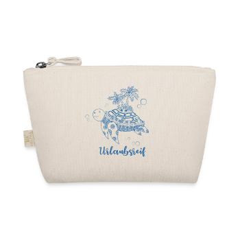 Urlaubsreif - Schildkröte mit Insel in blau - Bio-Täschchen - Natur - Vorne