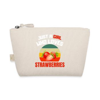 Only a girl who loves strawberries retro strawberry - Organic Pouch - nature - Front