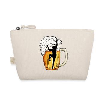 boulderer bouldering and beer climbing hall boulder - Organic Pouch - nature - Front