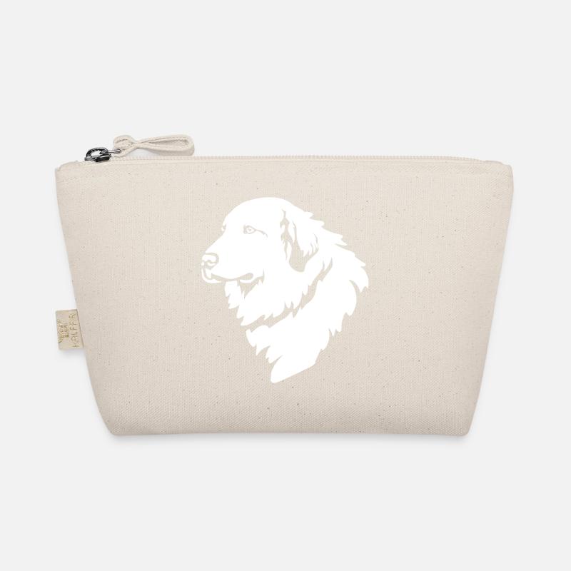 Pyrenean Mountain Dog Head "Black Edition" Organic Pouch
