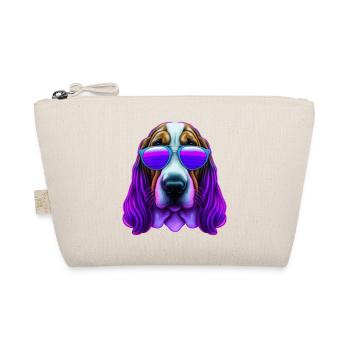 Basset Hound Dog Sunglass Synthwave Beware Dog - Organic Pouch - nature - Front