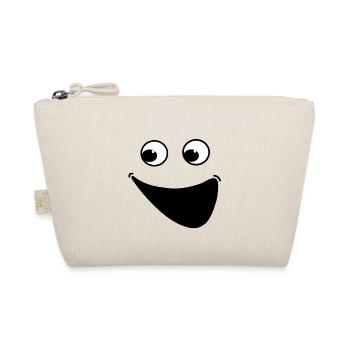 Happy Face Smile Cartoon Positive Laughter - Organic Pouch - nature - Front