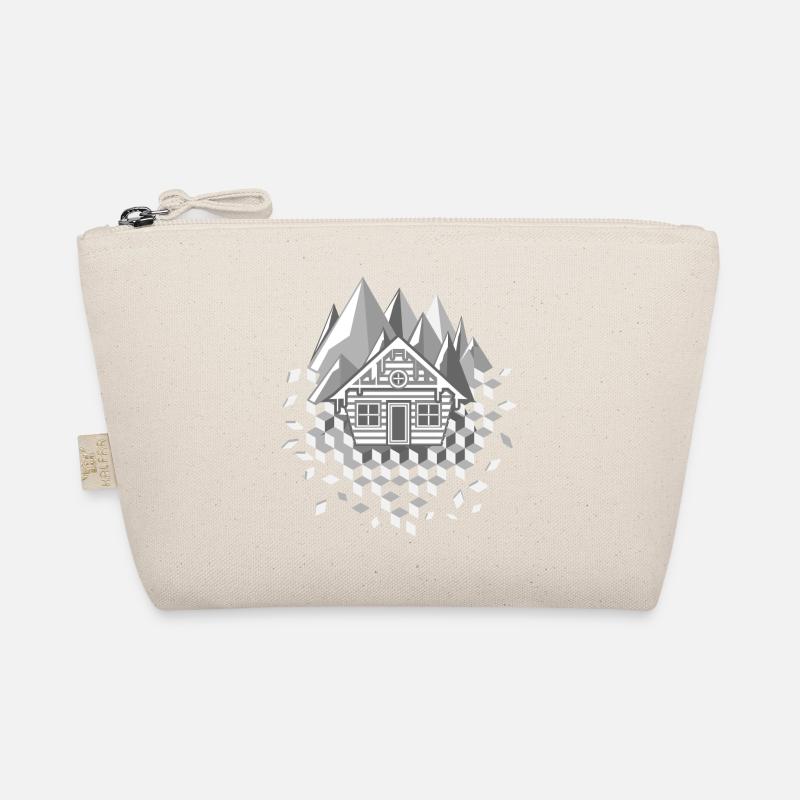 extraordinary stylized hut and mountains Organic Pouch