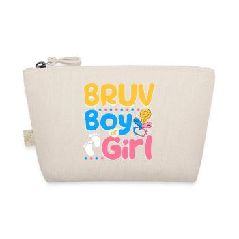 Pink or Blue Bruv Loves You Best Brother Ever Big - Organic Pouch - nature - Front