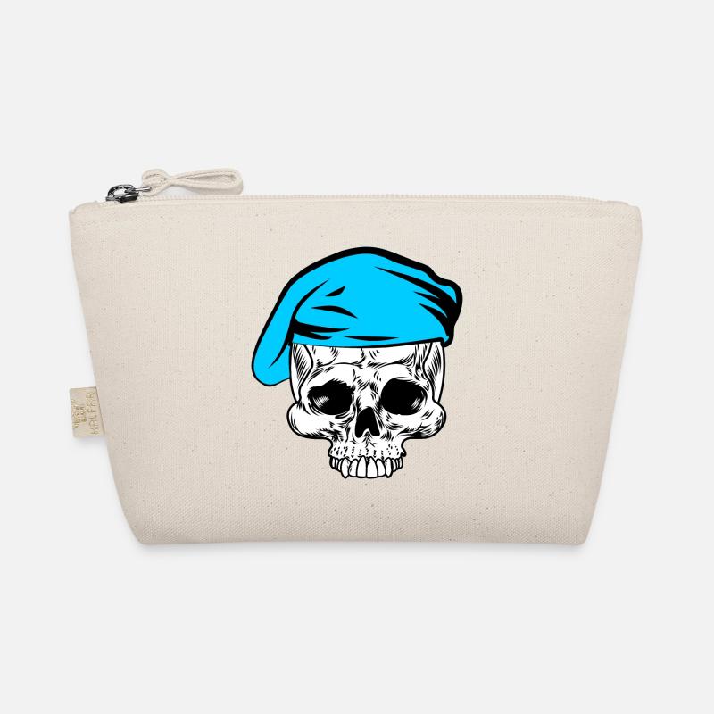 Skeleton blue beret Organic Pouch