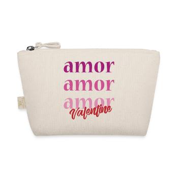 love t-shirt amor Valentine's Day February 14 - Organic Pouch - nature - Front