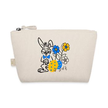 Rabbit with Easter eggs and flowers - Organic Pouch - nature - Front