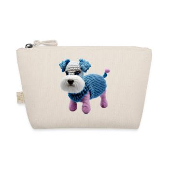 Knitted Woolly Miniature Schnauzer - Organic Pouch - nature - Front