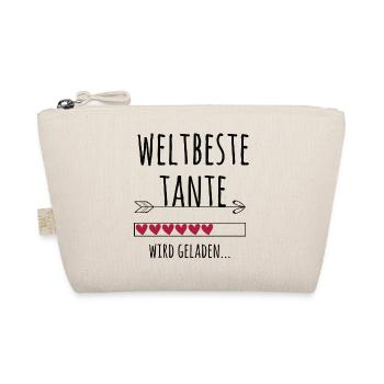 werdende Tante Schwangerschaft Verkündung Geschenk - Bio-Täschchen - Natur - Vorne