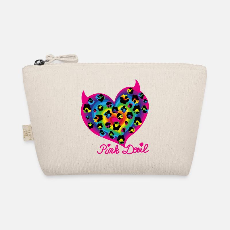 Pink Devil Heart - Organic Pouch - nature