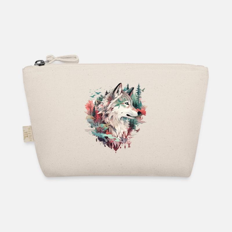 Wolf Wolf’s Head Nature Wilderness Forest Trees Art Trousse biologique