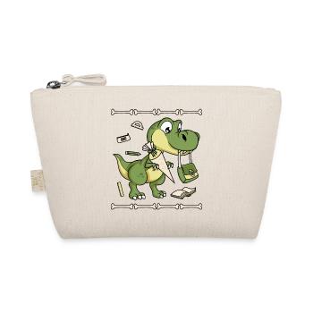 Schulkind Dino Schultüte Schultasche Buch Schule - Bio-Täschchen - Natur - Vorne