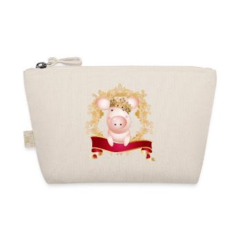 Pig with crown in magnificent frame and banner - Organic Pouch - nature - Front