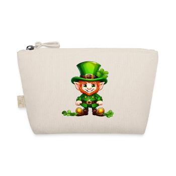Saint Patricks Day Kobold Leprechaun mit Kleeblatt - Bio-Täschchen - Natur - Vorne