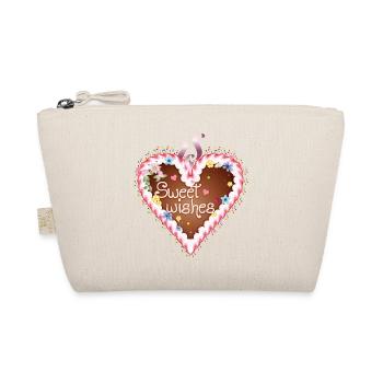 Gingerbread heart folk festival with icing and wishes - Organic Pouch - nature - Front