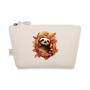 Sloth, Autumn, Colorful Leaves, Autumnal - Organic Pouch - nature - Front