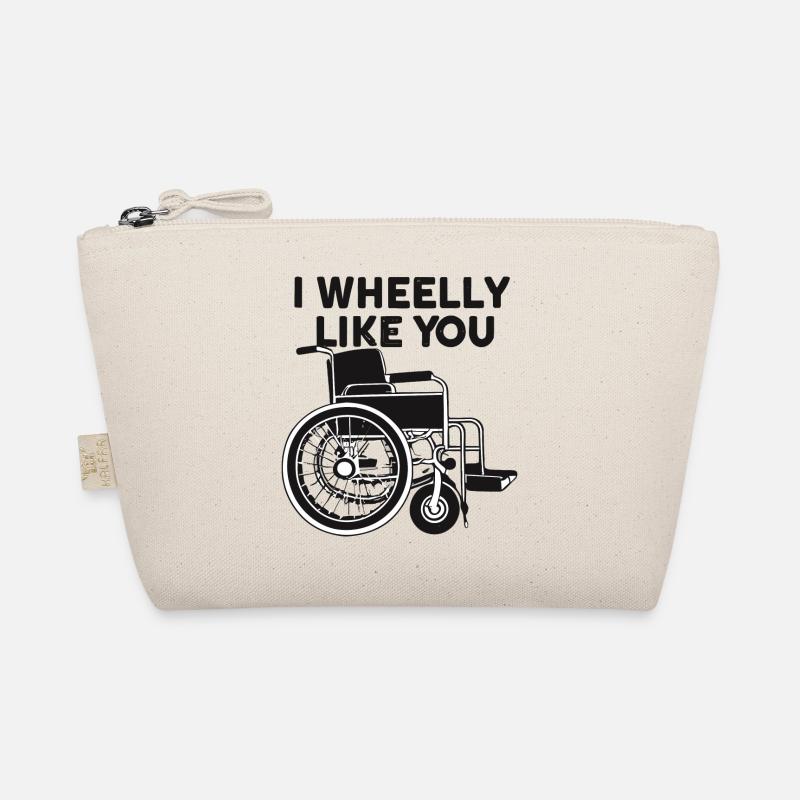 Rollstuhl Rollstuhlfahrer Geschenkidee Bio-Täschchen