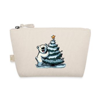 Christmas bear on the Christmas tree: festive joy - Organic Pouch - nature - Front