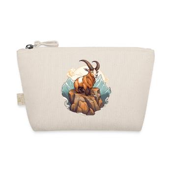 Mountain goat with horns in alpine style - Organic Pouch - nature - Front