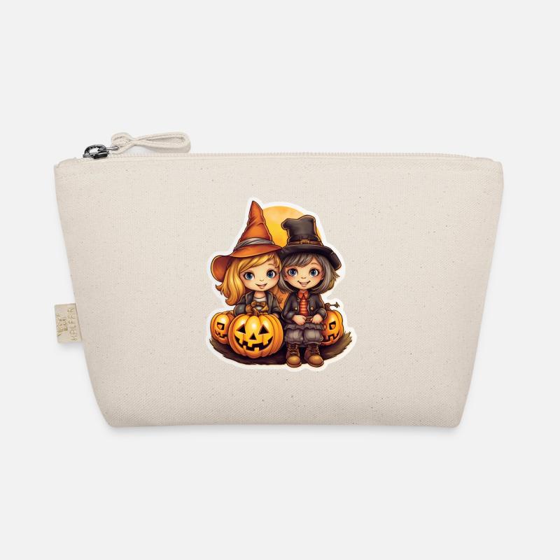 Sammelnde Kinder an Halloween Bio-Täschchen