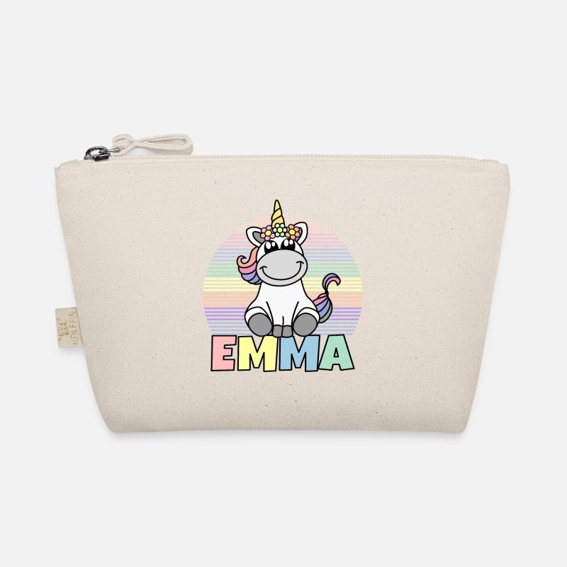 Emma Einhorn Name - Bio-Täschchen - Natur