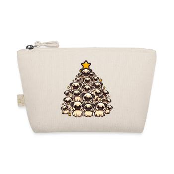 Festive Pug: A Dog Under the Christmas Tree - Organic Pouch - nature - Front