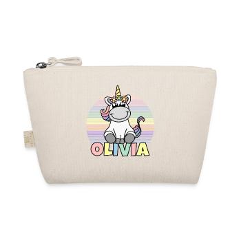 Nom de la licorne Olivia - Trousse biologique - nature - Devant