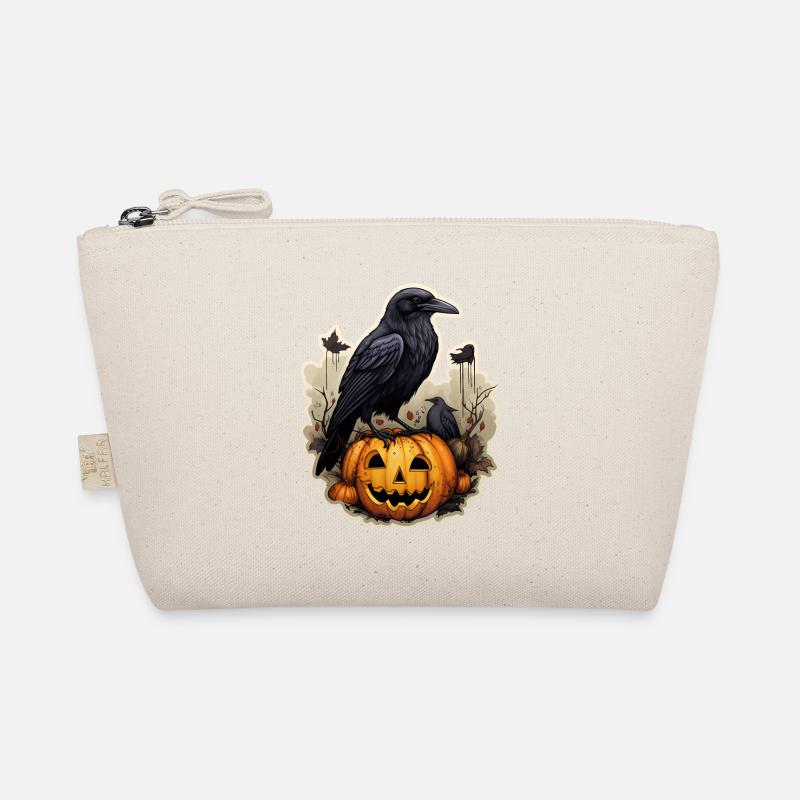 Crow with Pumpkin Halloween 3 Organic Pouch