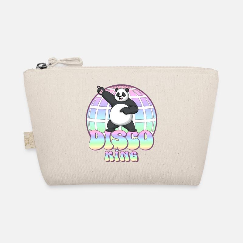 Discoking Panda 70er Jahre Discokugel Disco King - Bio-Täschchen - Natur