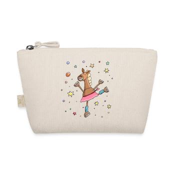 Süßes tanzendes Ballerina Pony - Bio-Täschchen - Natur - Vorne