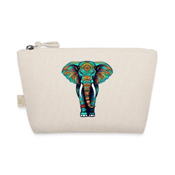 Spirit Animal Elefant im Bohemian Style - Bio-Täschchen - Natur - Vorne