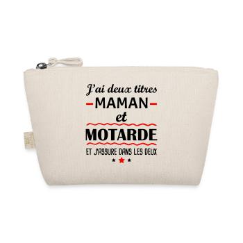 Deux titres maman et motarde, idée cadeau moto - Trousse biologique - nature - Devant