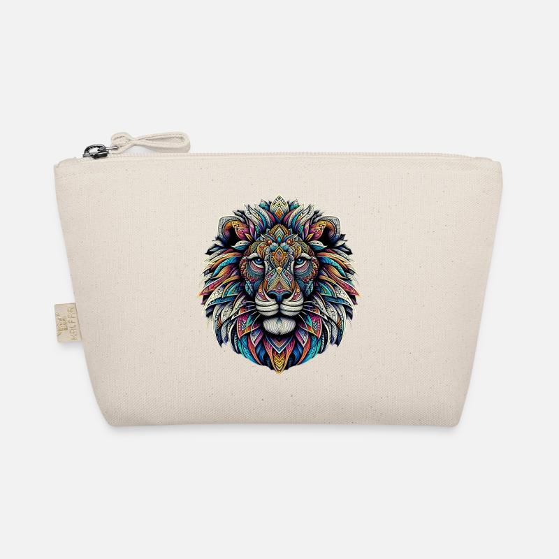 Lion décoré de mandalas Trousse biologique