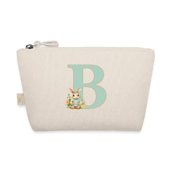 Buchstabe B, Monogramm, Blumen, Hase - Bio-Täschchen - Natur - Vorne