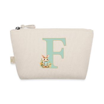 Buchstabe F, Monogramm, Blumen, Hase - Bio-Täschchen - Natur - Vorne