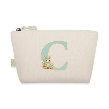 Buchstabe C, Monogramm, Blumen, Hase - Bio-Täschchen - Natur - Vorne
