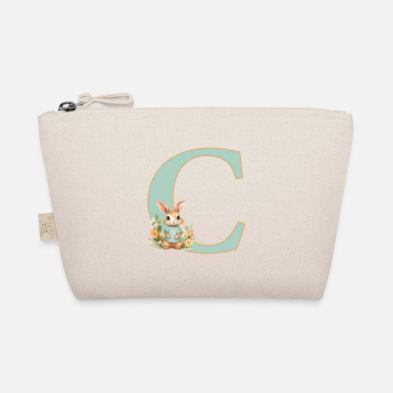 Lettre C, Monogramme, Fleurs, Lapin Trousse biologique