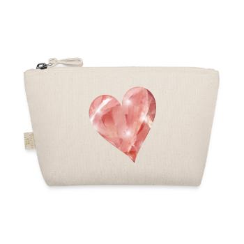 Motif de cristal de quartz rose rose en forme de cœur - Trousse biologique - nature - Devant