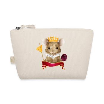 Mouse with cheese crown, grape and toothpick - Organic Pouch - nature - Front