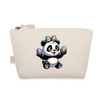 Cute Panda & Funny Easter Eggs - Organic Pouch - nature - Front