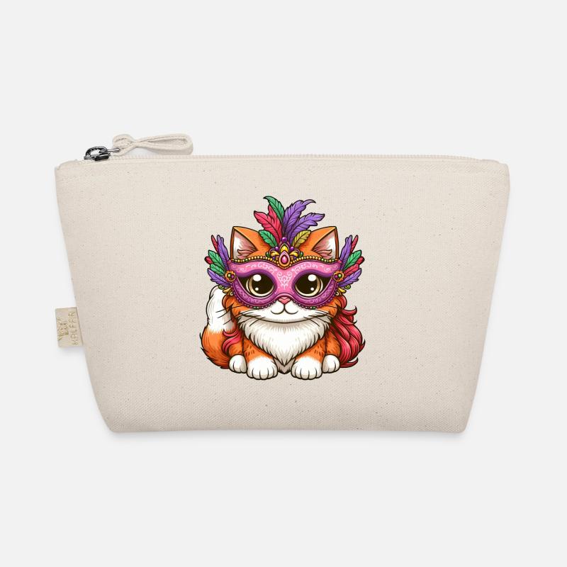 Mardi Gras Persian Cat, Masquerade Ball Cat Organic Pouch